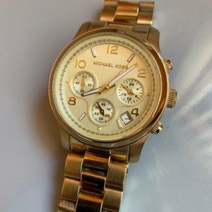 Michael Kors Womens Oversized Gold Tone Watch
